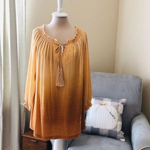 Sundance Yellow Golden Ombré Velvet Top